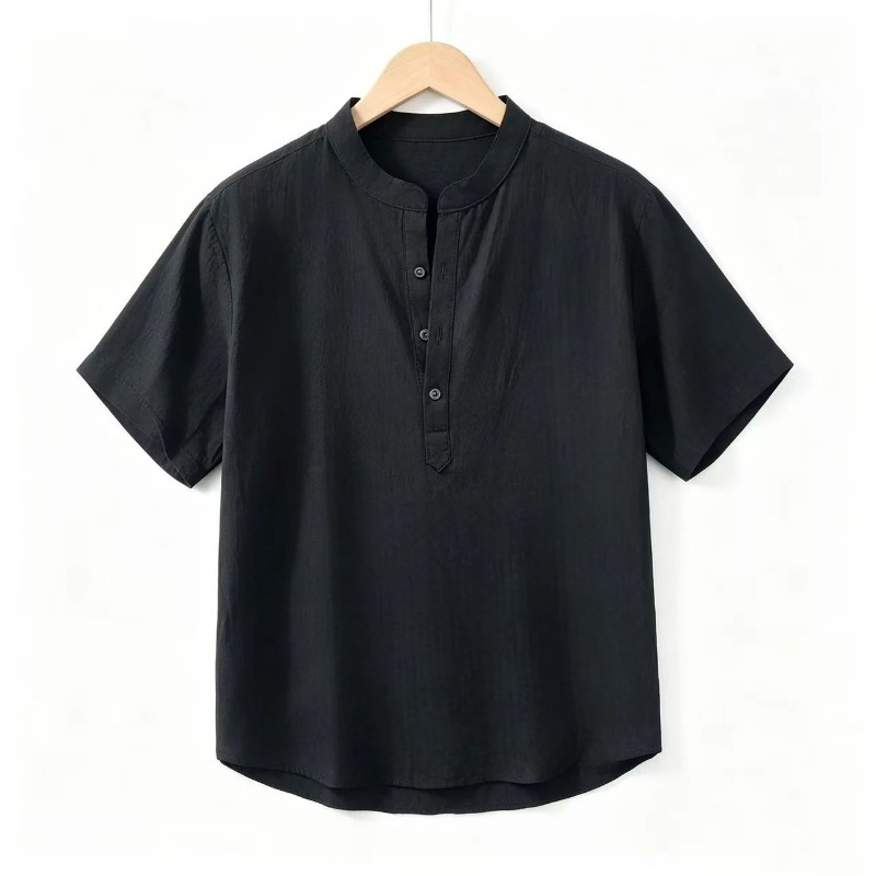 Summer Mens Short Sleeve Shirt - Linen Shirt Breathable review and price