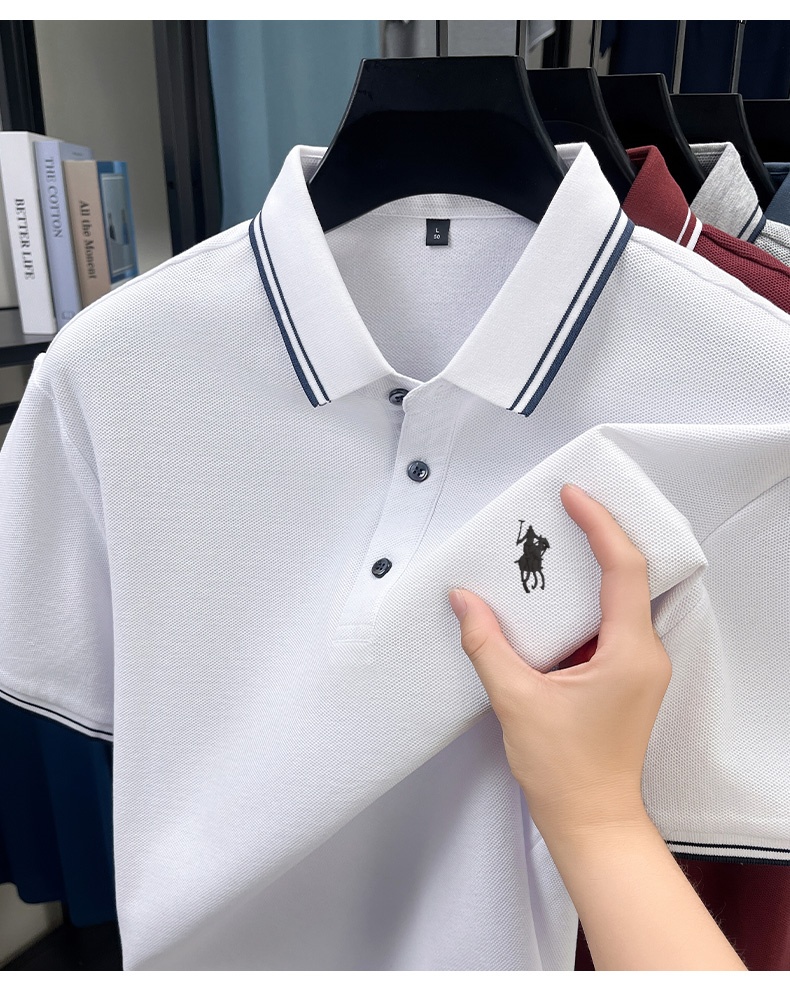 Summer Striped Collar Polo Shi - Polo Shirt Pique review and price