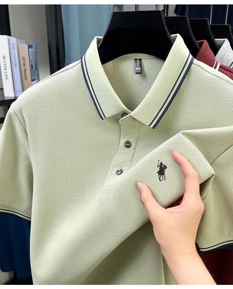Summer Striped Collar Polo Shi - Polo Shirt Pique review and price