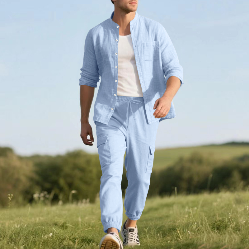 Men's Linen Breathable Two-Pie - Linen Shirt Breathable review and price