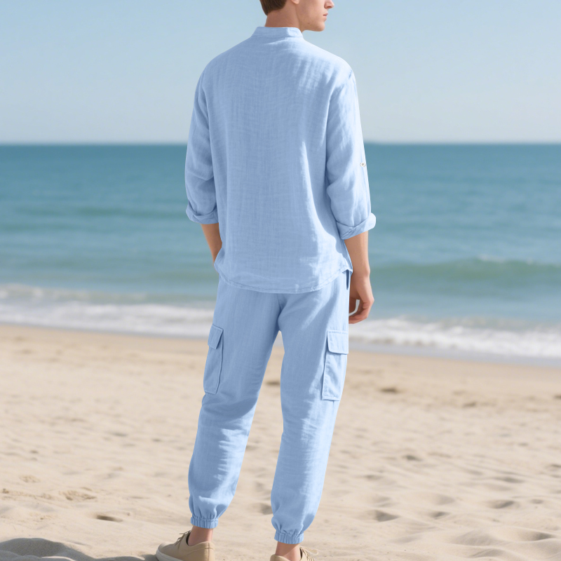 Men's Linen Breathable Two-Pie - Linen Shirt Breathable review and price