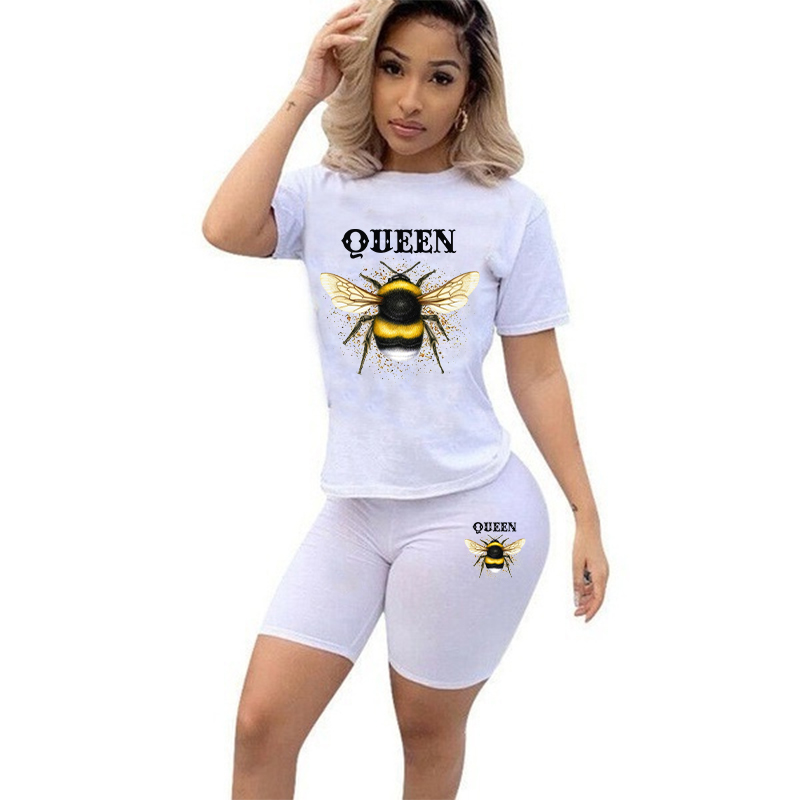 Women Two Piece Set Summer Sho - Tee Graphic Print review and price