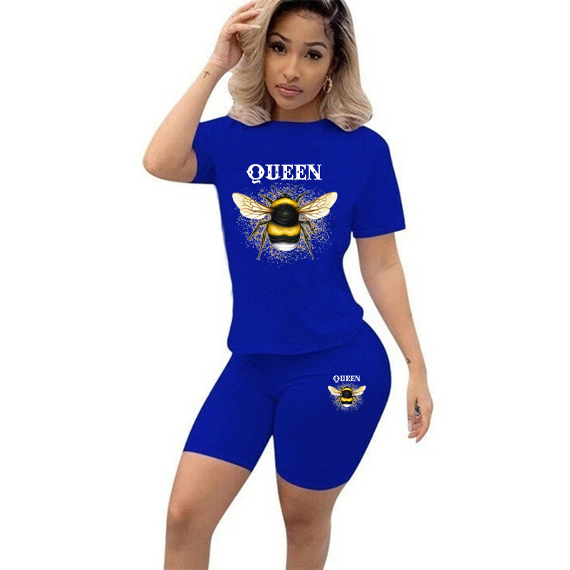 Women Two Piece Set Summer Sho - Tee Graphic Print review and price