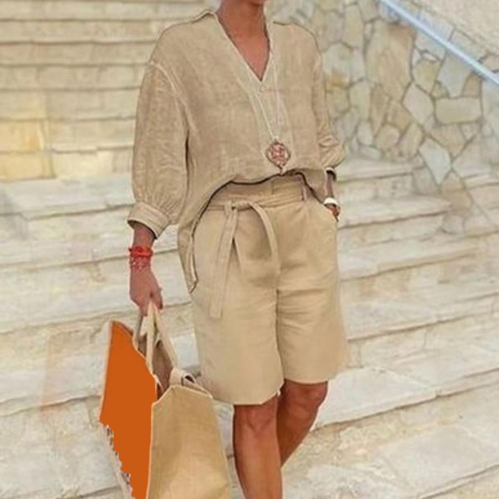 Cotton Linen Women's Two Piece - Linen Shirt Breathable review and price