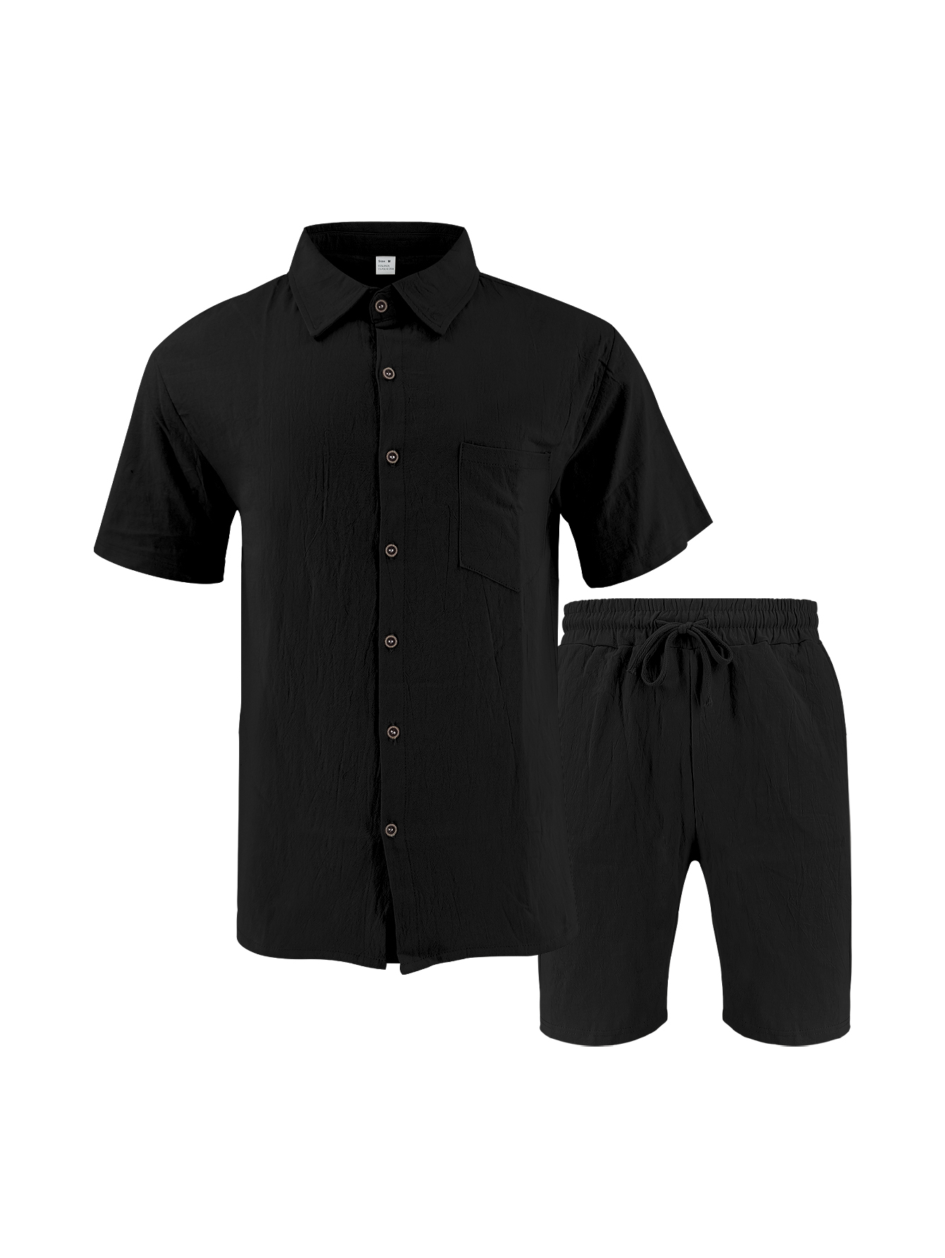 Men Linen Textured Two-Piece S - Linen Shirt Breathable review and price